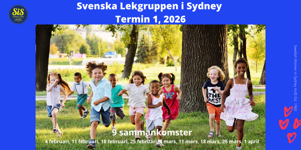 Svenskor i Sydney (SiS) har länge haft en mycket aktiv Lekgrupp – Svenska Lekgruppen i Sydney – där föräldrar och barn träffas regelbundet.
En ung flicka, ett barn runt 3 år, med ansiktsfärg och vattenfärg på armarna tittar upp och ler. Hon har mörkt hår som är lite lockigt.
En aktiv och levande lekgrupp är en viktig del av SiS arbete. En av våra målsättningar är att bibehålla och sprida den svenska kulturen och det svenska språket. Vi vill erbjuda ett forum och en mötesplats för svenska kvinnor – även pappor och andra vårdnadshavare – att mötas med sina barn. Och det har vi gjort sedan mitten av 90-talet och så också nu. Välkommen till Svenska Lekgruppen i Sydney!